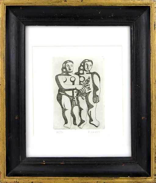 Léger, Fernand, efter honom, akvatint, "Deux Soeurs", efter original från 1935,