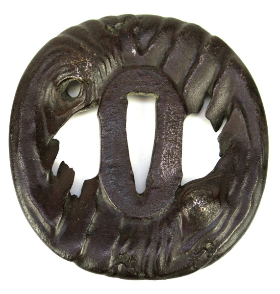 Signerad tsuba, järn, Japan, Meiji, 1800-talets slut,